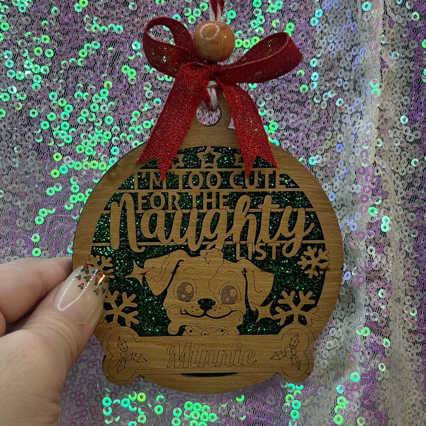I'm Too Cute for the Naughty List Christmas Ornament