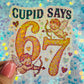 Cupid Says 67 Retro Meme Holographic Sticker