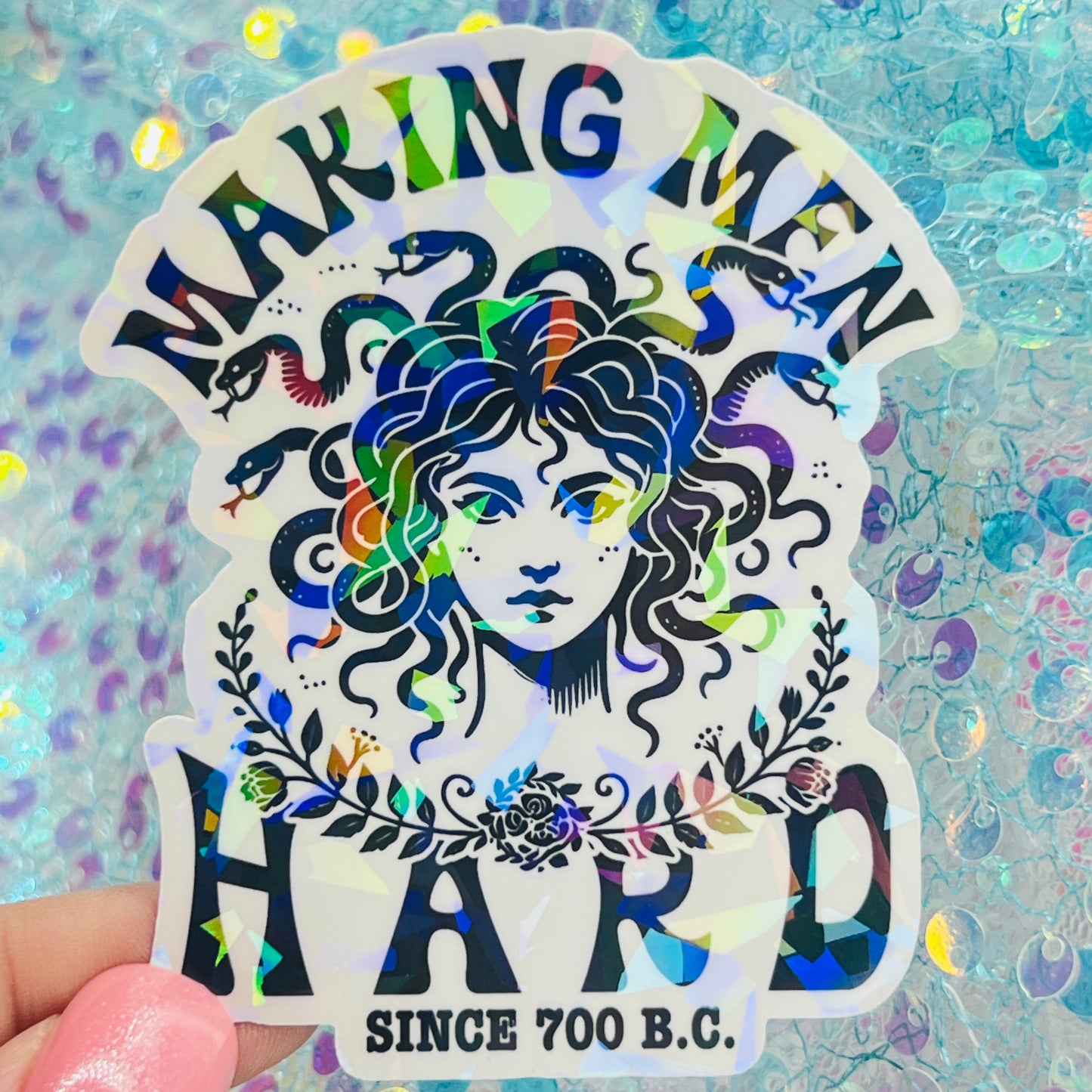 Making Men Since 700 BC Medusa Holographic Sticker