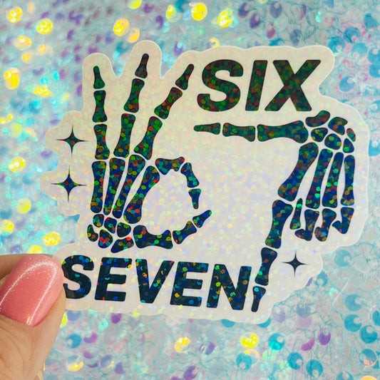 I’m Six Seven Funny Meme Holographic Sticker