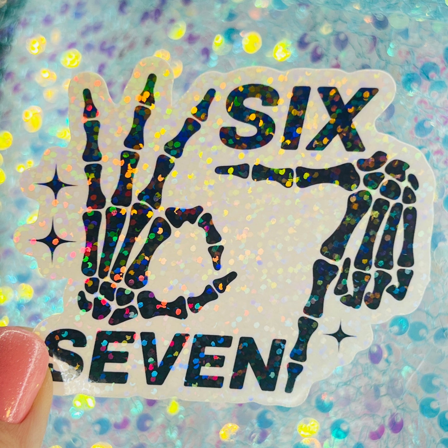 I’m Six Seven Funny Meme Holographic Sticker