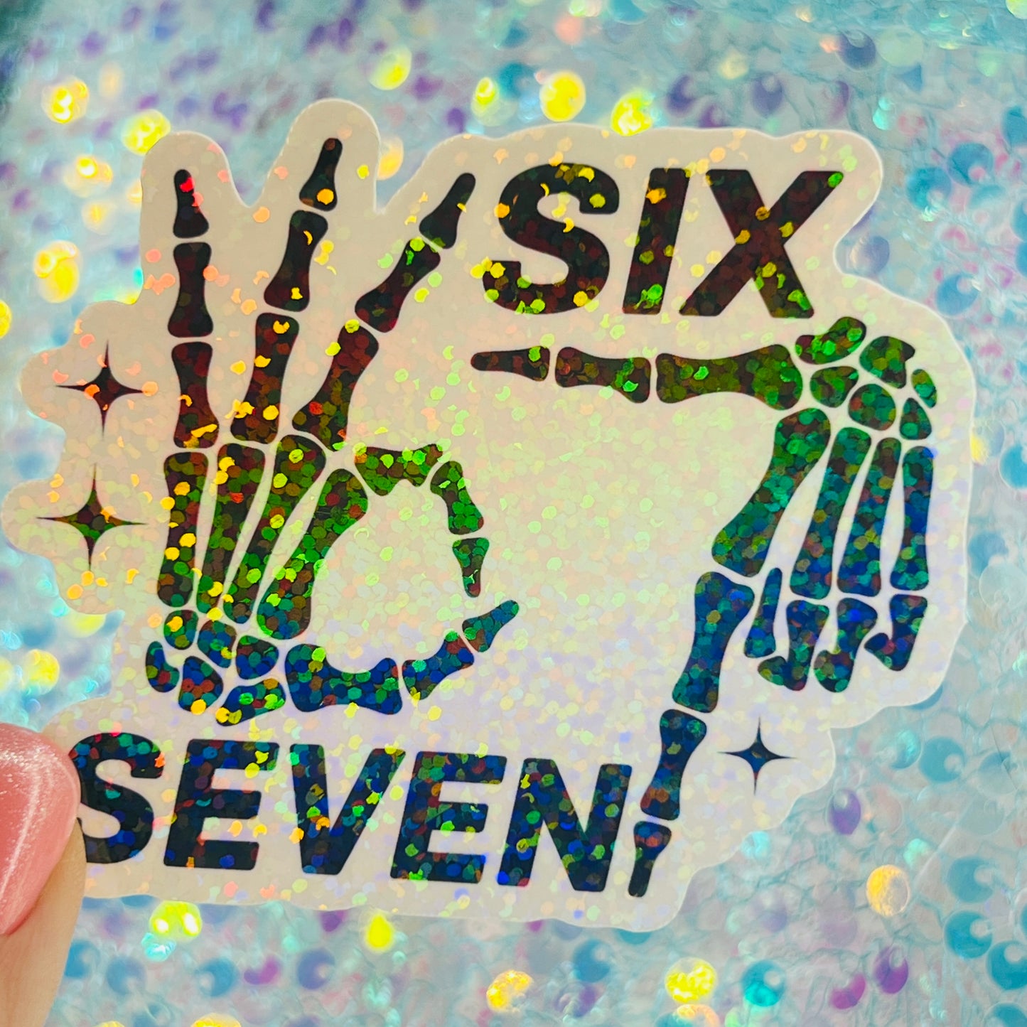 I’m Six Seven Funny Meme Holographic Sticker
