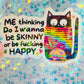 Funny Cat Meme Holographic Sticker – Skinny or Happy