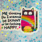 Funny Cat Meme Holographic Sticker – Skinny or Happy