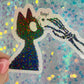 Boop Cat Skeleton Holographic Sticker