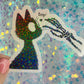 Boop Cat Skeleton Holographic Sticker