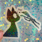 Boop Cat Skeleton Holographic Sticker