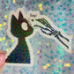 Boop Cat Skeleton Holographic Sticker