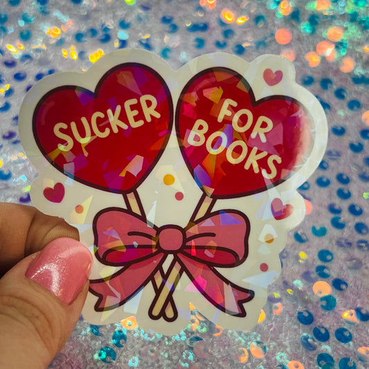 Sucker for Books Holographic Book Lover Sticker