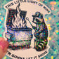 This Little Light of Mine Raccoon Dumpster Fire Holographic Sticker