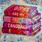 Books Are My Love Language Holographic Book Lover Sticker