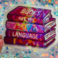 Books Are My Love Language Holographic Book Lover Sticker