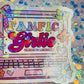 Fanfic Girlie Holographic Bookish Laptop Sticker