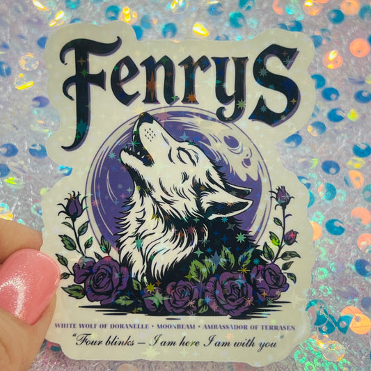 Fenrys Wolf Throne of Glass Inspired Holographic Sticker