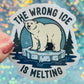 The Wrong Ice Is Melting Anti ICE Anti Trump Holographic Sticker