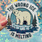 The Wrong Ice Is Melting Anti ICE Anti Trump Holographic Sticker