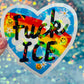 Fuck ICE Rainbow Heart Holographic Activist Sticker