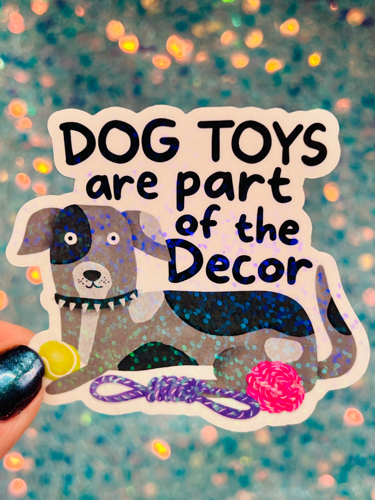Dog Toys Decor Holographic Sticker