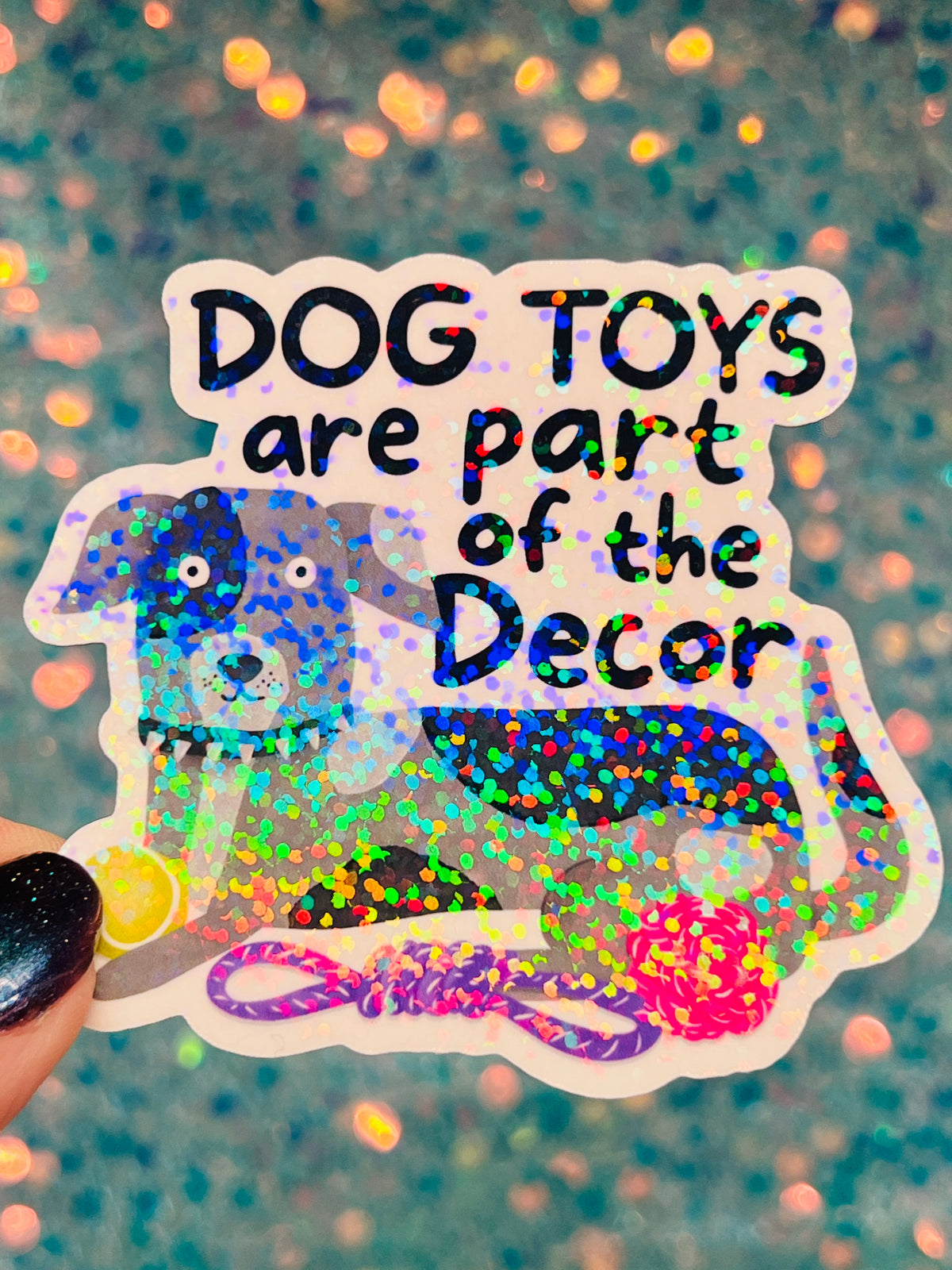 Dog Toys Decor Holographic Sticker