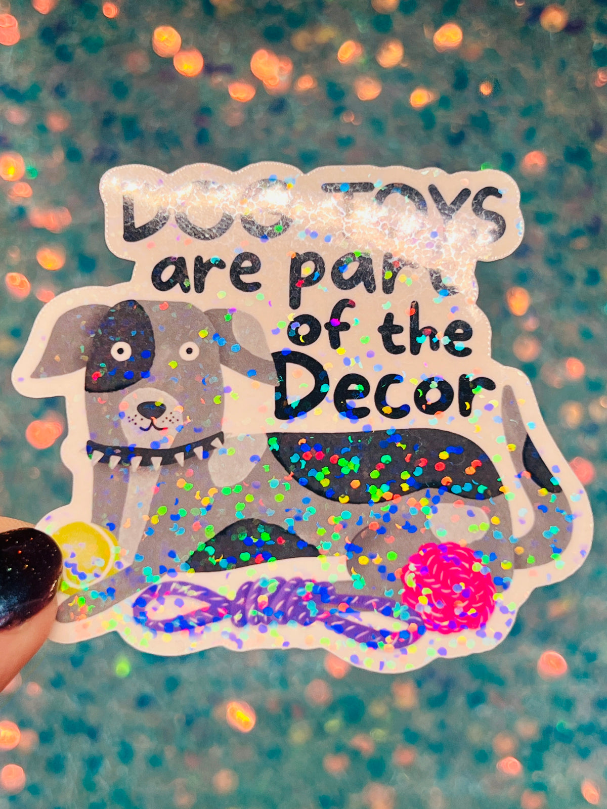 Dog Toys Decor Holographic Sticker