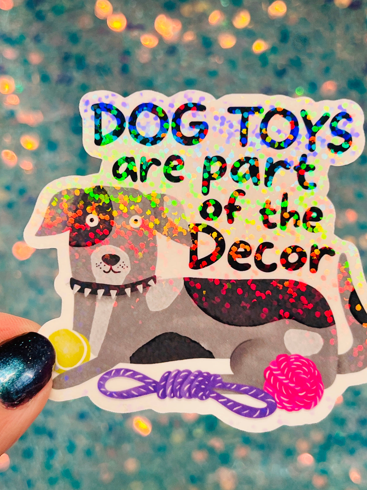 Dog Toys Decor Holographic Sticker
