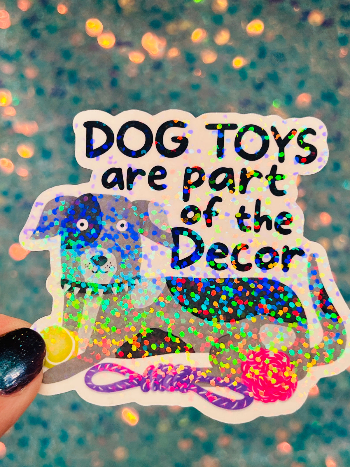 Dog Toys Decor Holographic Sticker
