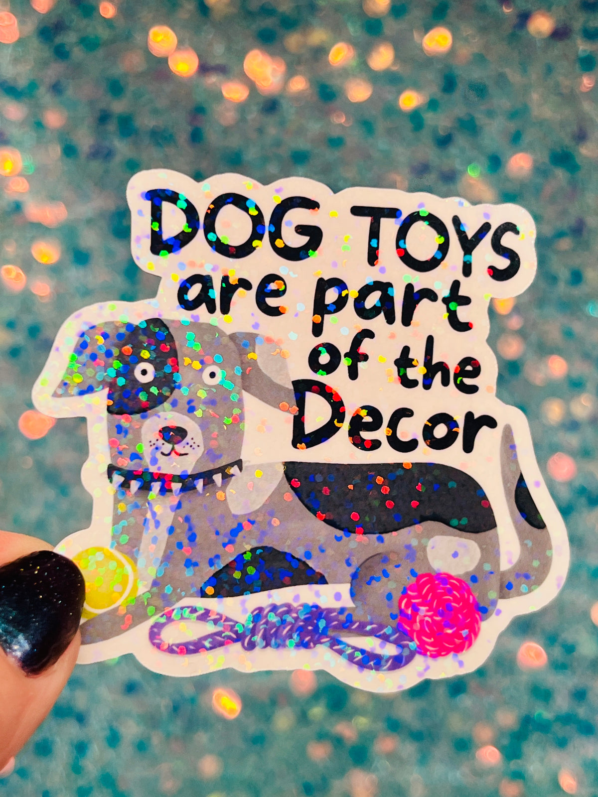 Dog Toys Decor Holographic Sticker