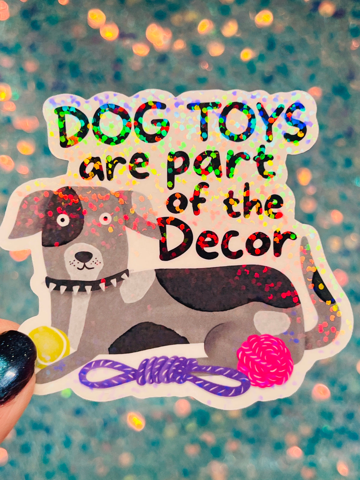 Dog Toys Decor Holographic Sticker