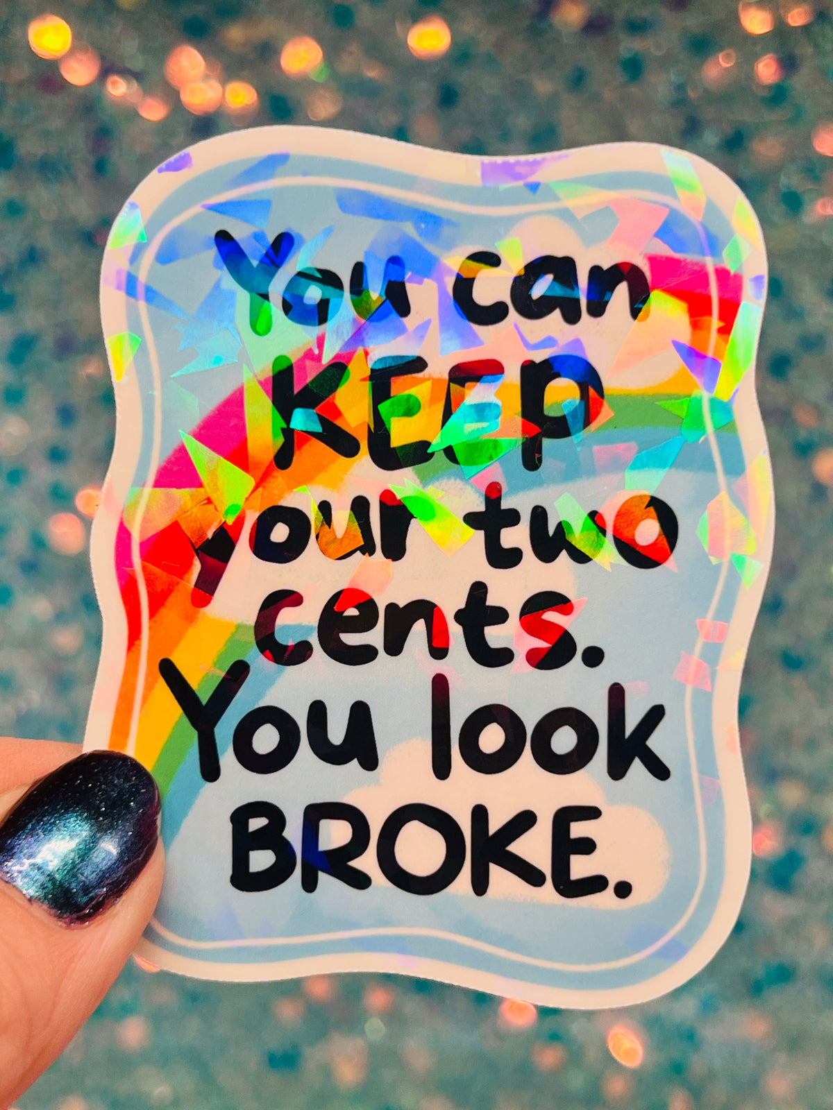 Two Cents Holographic Sticker