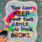 Two Cents Holographic Sticker