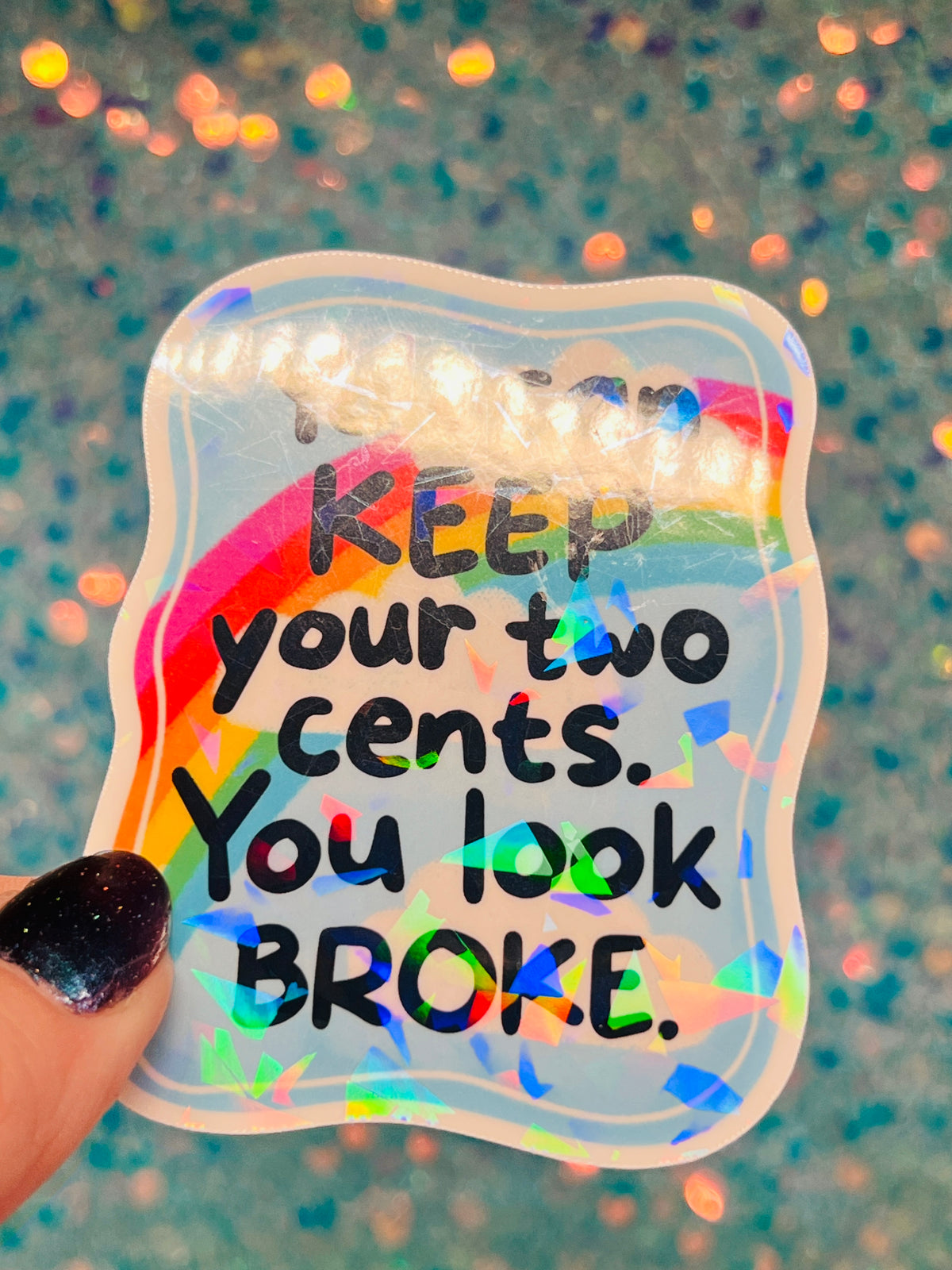 Two Cents Holographic Sticker