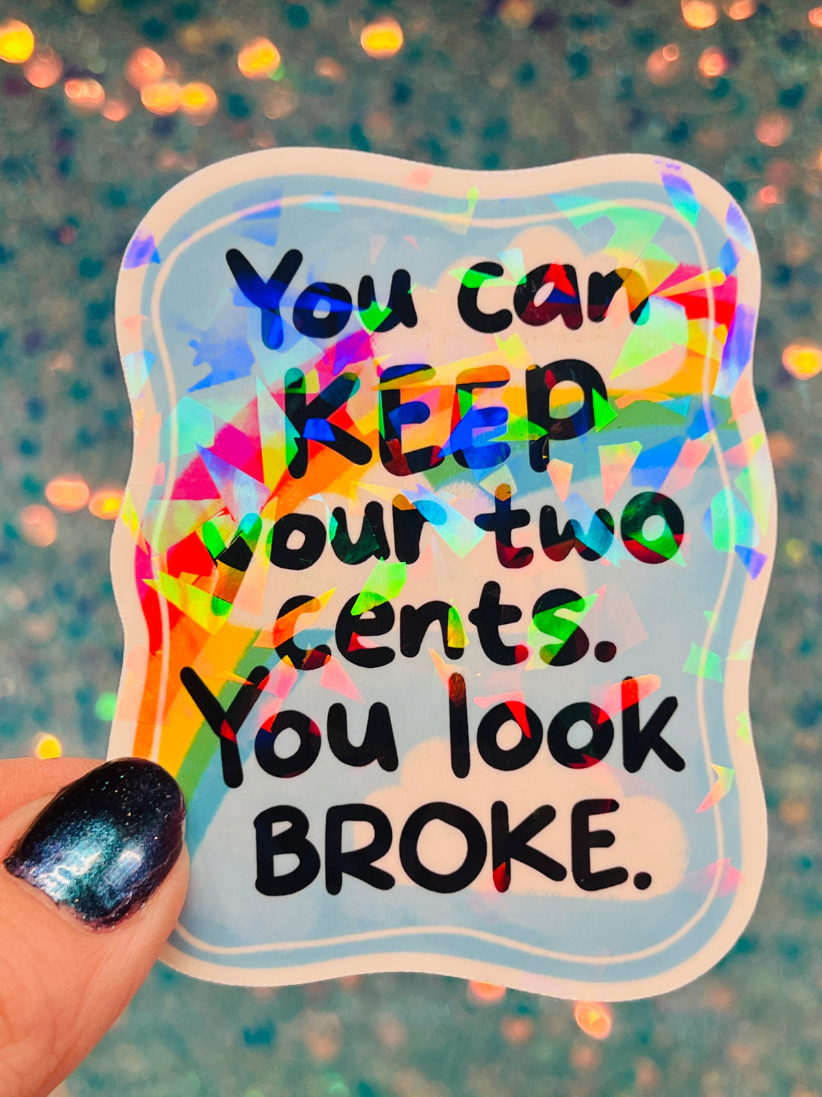 Two Cents Holographic Sticker