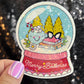 Merry Bookmas Snowglobe Holographic Sticker, Xmas Bookish Kindle Sticker Reader Decal Book Lover Christmas Gift Book Club Stocking Stuffer