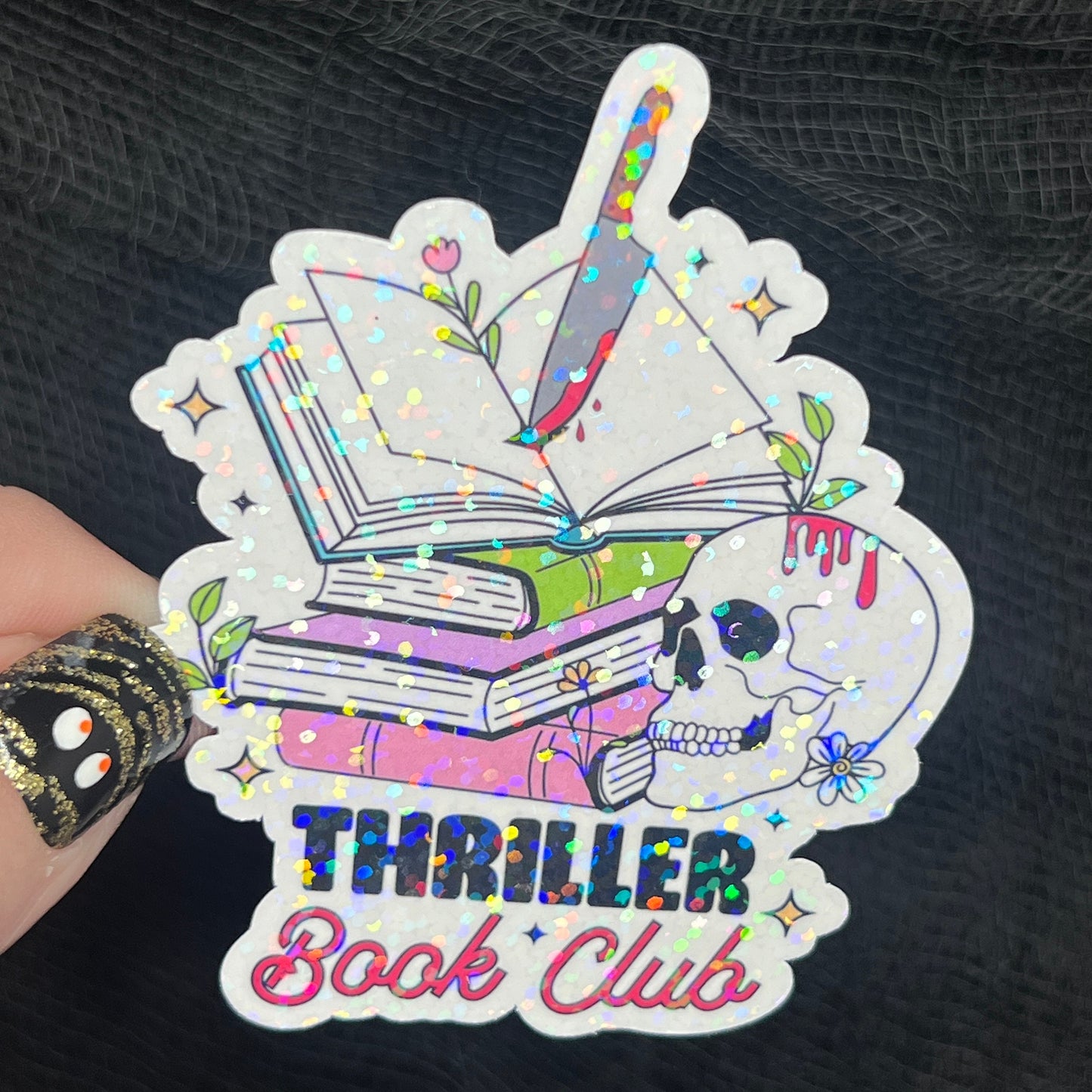 Thriller Book Club Holographic Sticker Decal, Spicy Dark Romance, Horror Bookish kindle waterbottle laptop Reader Bookish Present Gift