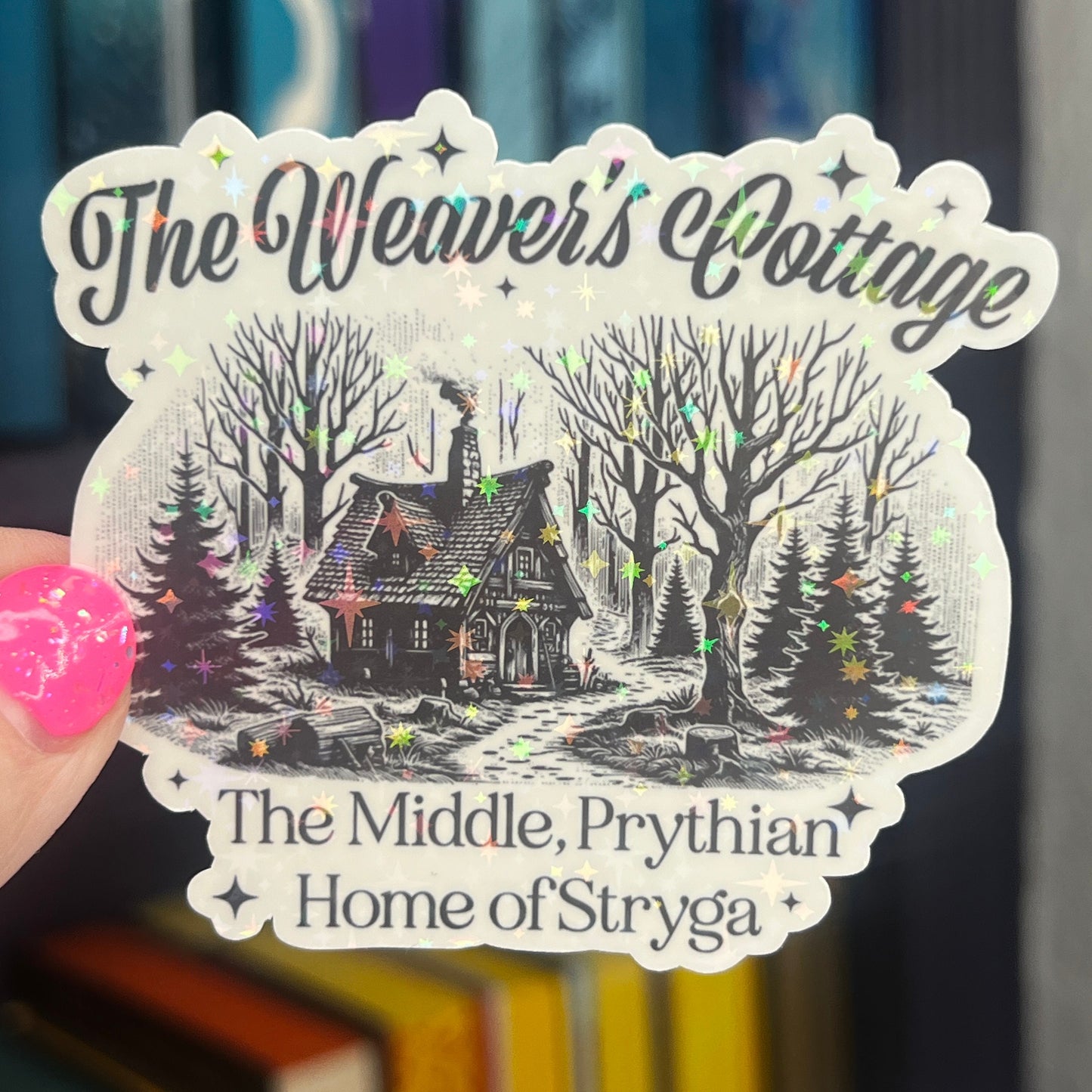 The Weaver's Cottage ACOTAR Holographic Sticker SJM Lover Sparkly decal ACOTAR laptop kindle sticker A Court of Thorns and Roses Decal