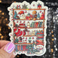 Christmas Bookshelf Santa Snowmen Holographic Sticker, Xmas Bookish Kindle Sticker Reader Decal Book Lover Christmas Gift Book Club