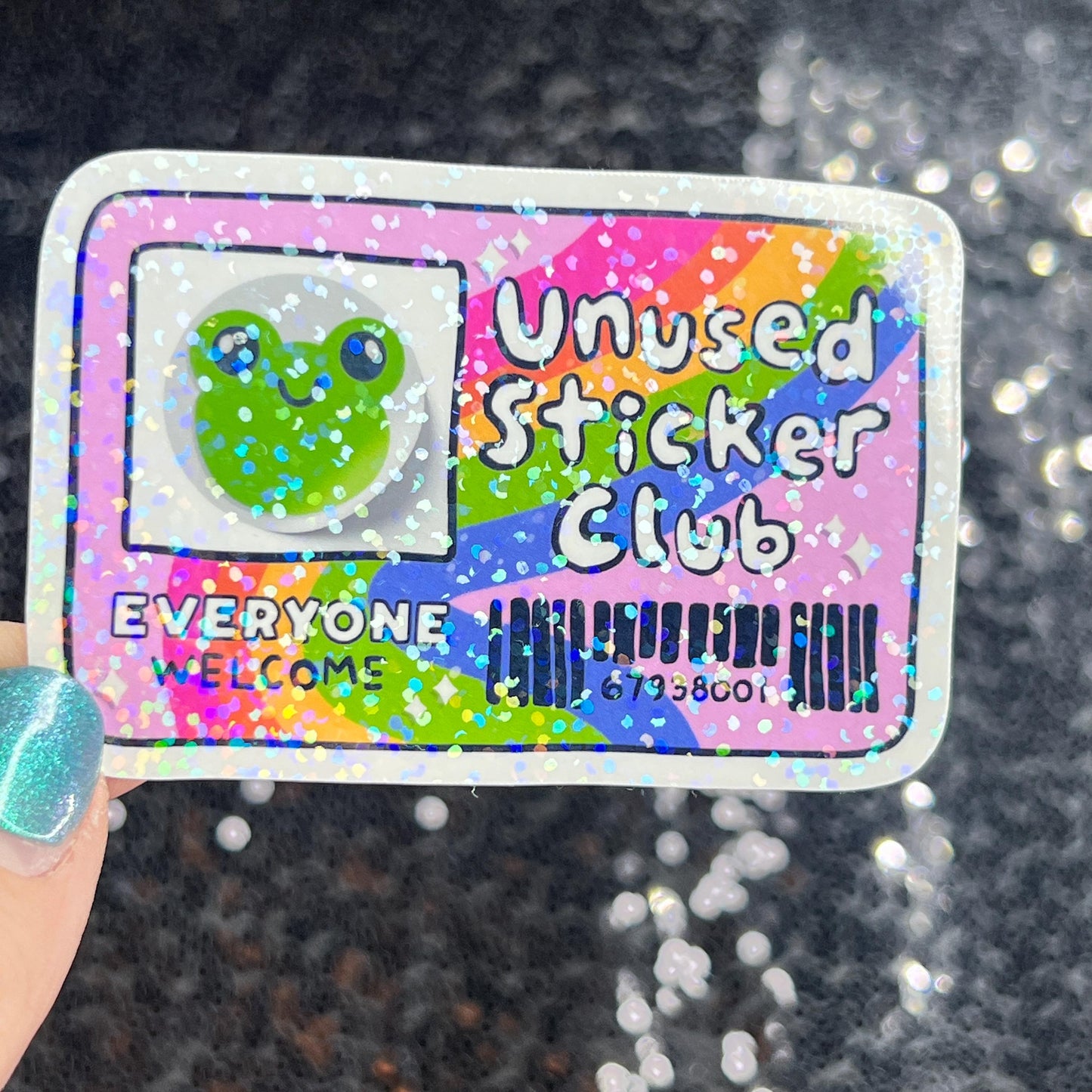 Unused Sticker Club Holographic Sticker Mental Health Spread Positivity Decal Inspirational Work Sticker Hoarder Decal Collector