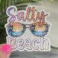 Salty Beach Sunglasses Holographic Sparkly Sticker Beach Life Decal Boating Sticker Summer Vacation Ocean Life Sticker
