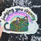 Judging You Silently Silly Holographic Sticker Rainbow Cat Mental Health Sparkly Spread Positivity Good Vibes Decal Inspirational