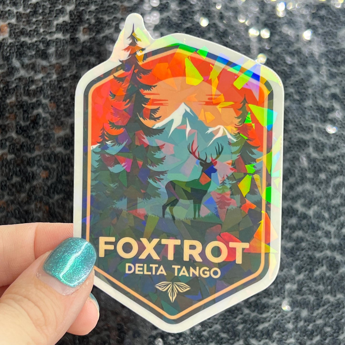 Foxtrot Delta Tango FDT Sparkly Holographic Sticker Hands Off No Kings Anti Trump JD Vance Pro Choice Sticker F Trump Be the Bear 8647