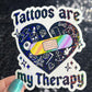 Tattoos are my therapy Holographic Sticker Mental Health Sticker Positivity ADHD Inspirational Self Care Tattoo addict