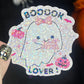 Pink Booook Lover Ghost Halloween Holographic Sticker Halloween Kindle Decal Spooky Fall Reader Gift Bookish Decal