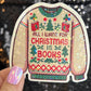 All I Want For Christmas is More Books Holographic Sticker, Xmas Bookish Kindle Sticker Reader Decal Book Lover Christmas Gift Book Club
