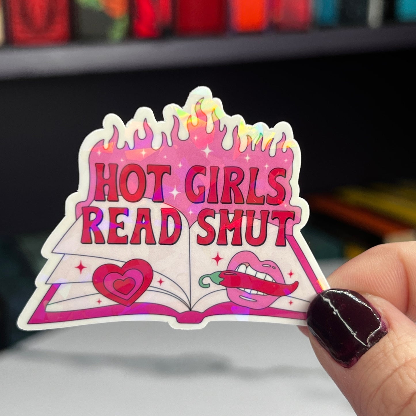 Smutty Romance Holographic Stickers, Booktok stickers, kindle stickers, spicy book sticker mortally grey decals Waterbottle book stickers