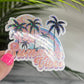 Summer Vibes Palm Trees Rainbow Holographic Sparkly Sticker Beach Life Decal Boating Sticker Summer Vacation Ocean Life Sticker