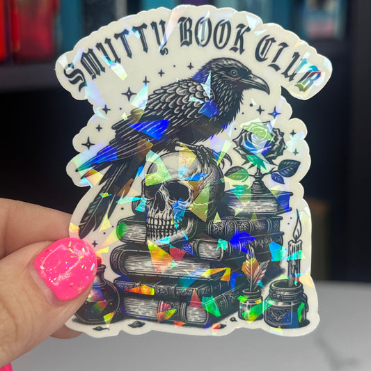 Smutty Book Club Sparkly Dark Romance Holographic Stickers, Booktok stickers, kindle stickers, spicy book sticker Waterbottle book stickers
