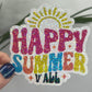 Happy Summer Y'all Holographic Sparkly Sticker Beach Life Decal Sunshine Sticker Summer Vacation Sticker Ocean Life Sticker Family Cruise