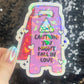 Caution: You Might Fall in Love Valentines Day Sticker Funny Holographic Vday Sticker,  Decal Boyfriend Girlfriend Husband Wife  present