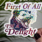 First of All I’m a Delight Possum Silly Holographic Sticker Mental Health Sticker Sparkly Spread Positivity Good Vibes Decal Inspirational