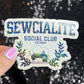 Sewcialite Social Club Sparkly Holographic Quilting Sticker sewing Waterbottle sticker Craft Sticker Fabric Decal Cross Stitch Sticker